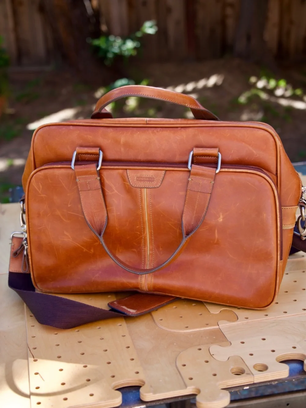 Fossil 100% Leather Trent Laptop Briefcase